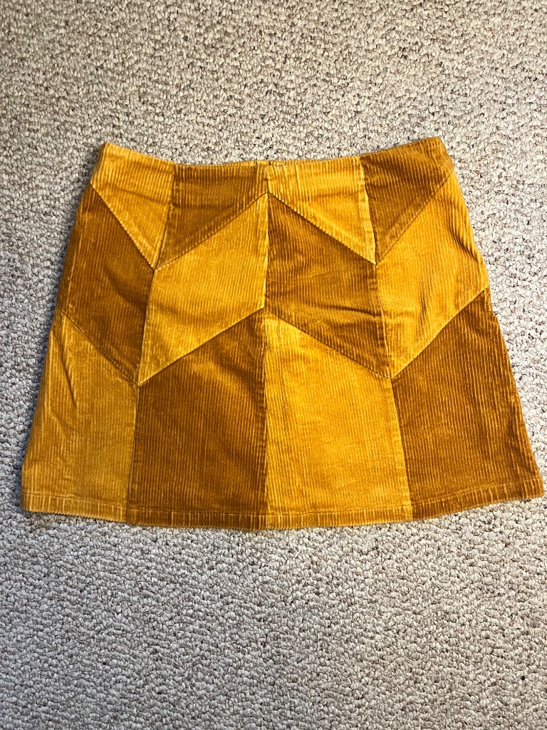 Classic Rock Couture Cinnamon Girl Gold Cord Skirt - Size L — image 2 of 3